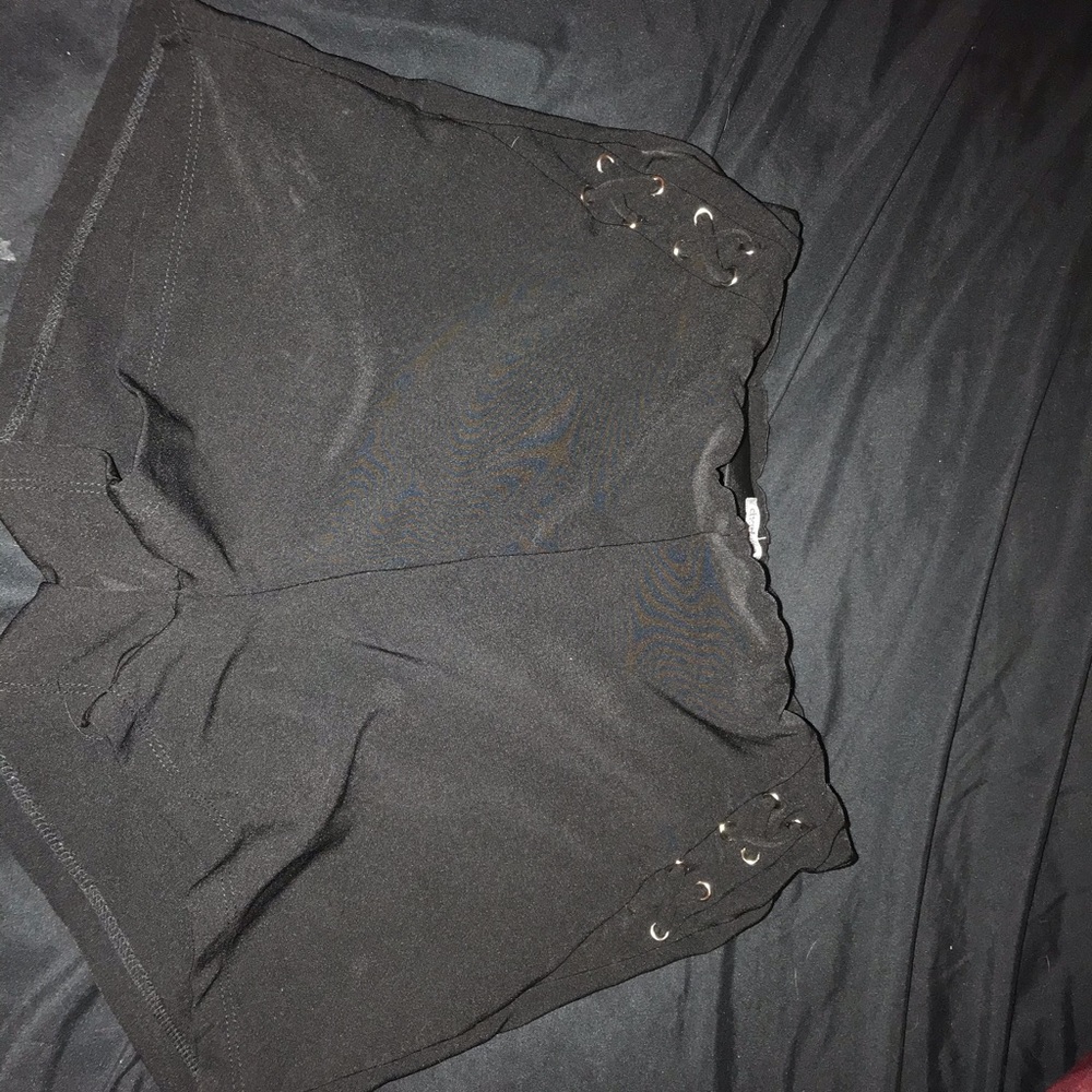 Black Soft Felt Shorts